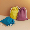 Eco-Friendly Customized Cotton Drawstring Bag Stock White Colorful Blank Canvas Cotton Pouch for Gift Wrapping Storage