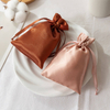 Silk Satin Lined Draw String Bag Gift Drawstring Pouch for Jewelry Rings Earrings Necklace Round Gift Storage Bag