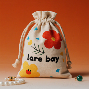 Promotion Custom Logo Printed Gift Organic Canvas Cotton Drawstring Bag Small Drawstring Bag for Jewelry Gift Dust