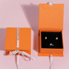Custom Logo Book Shape Paper Gift Packaging Box Cardboard Material with Ribbon Ring for Earring Jewelry Assorted Color