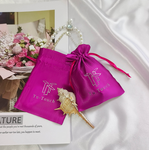 Custom Satin Jewelry Storage Bags Drawstring Purple Satin Silk Bag Jewelry Bags Textile Packaging With Logo