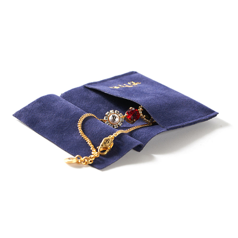 Yu Touch Luxury Mini Flap Envelope Pouch Small Suede Jewelry Pouch with Embossing Logo for Rings Earrings Necklaces Gift Storage