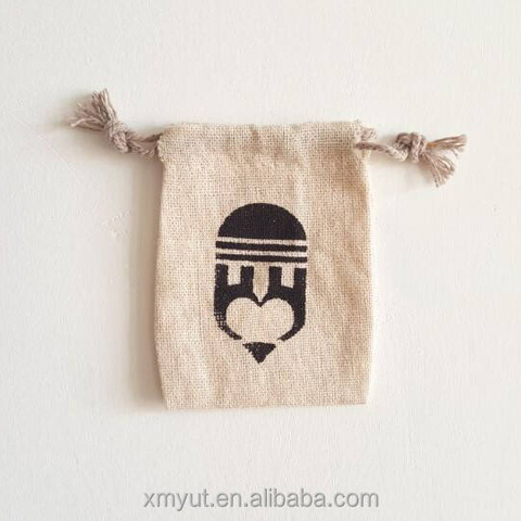 Cheap Small Importer of Jute Shopping Drawstring Bag/jute Pouch or Customized Gift Screen Printing Jewelry Pouch with logo