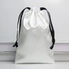 Custom Printing Logo White Satin Drawstring Dust Bag Reusable Luxury Silk Satin Lingerie Packing Shopping Pouch
