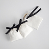 Wholesale Custom Logo White Earring Cellphone Cotton Bag With Ribbed Band Makeup Linen Jewelry Cotton Pouch Packaging