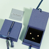 Luxury Custom Blue Magnet Book Shape Paper Gift Packaging Box for Jewelry Ribbon Ring Earring Jewelry Box