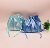 Custom Print Logo Soft Silk Satin Drawstring Storage Pouch for Underwear Bikini Reusable Jewelry Gift Packaging Bags