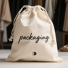 Luxury Cotton Bag for Clothing and Shoe Packaging Two-Tone Drawstring Pouch with Logo for Branded Retail