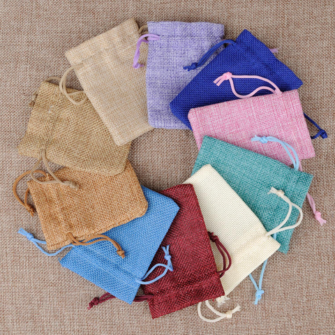 Custom Eco-Friendly Hessian Burlap Drawstring Pouch Candy Gift Bag for Weddings and Parties for Jewelry Packaging