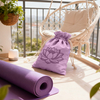 Large Purple Organic Cotton Drawstring Bag Custom Logo Yoga Clothes Fitness Equipment Supplies Cotton Dust Pouch