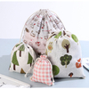 Eco Fabric Gift Bag Drawstring Jewelry Packing Bag Cotton Canvas Custom Print Logo Organic Cotton Jute Drawstring Bag