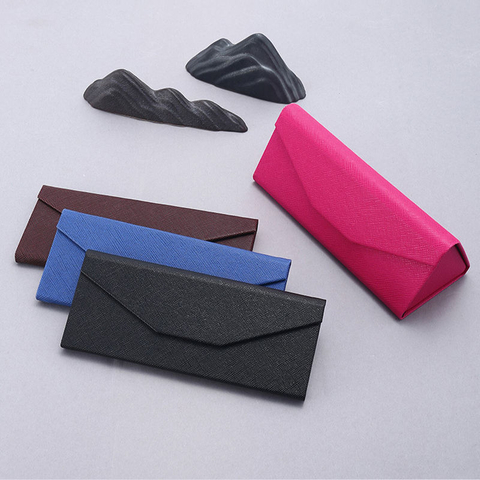 Wholesale Triangle Foldable Sunglasses Case Luxury Optical Glasses Case Custom Logo Print Eyewear Spectacle Case