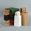 Eco-friendly Recycled Brown Handle Kraft Paper Bags Luxury Custom Food Takeaway & Gift Craft Packaging With Custom logo