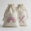 Custom Printing Raw Cotton Package Bags Natural Cotton Fabric Drawstring Bag Packing With Personal Care