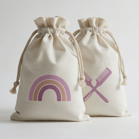 Custom Printing Raw Cotton Package Bags Natural Cotton Fabric Drawstring Bag Packing With Personal Care