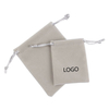 Custom Personalized White Velvet Dust Packaging Pouch Small Eco Friendly Drawstring Jewelry Bag With Logo