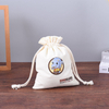 Custom Printing Cotton Drawstring Pouch Portable Small White Cloth Canvas Drawstring Bag More Size Linen Drawstring Bags