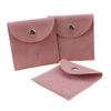 Custom Jewelry Bags with Logo Printed Microfiber Suede Jewelry Envelope Necklace Bag Jewelry Pouch with logo