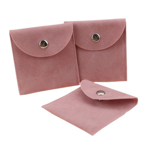Custom Jewelry Bags with Logo Printed Microfiber Suede Jewelry Envelope Necklace Bag Jewelry Pouch with logo