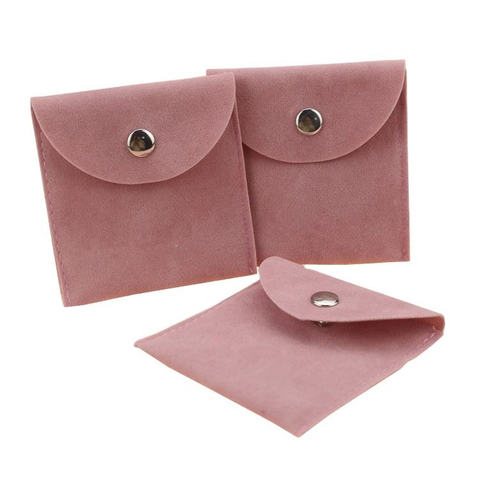 Custom Jewelry Bags with Logo Printed Microfiber Suede Jewelry Envelope Necklace Bag Jewelry Pouch with logo