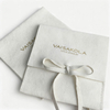 OEM Customizable logo 8x8cm Flap Envelope Luxury Microfiber Jewelry Packaging Pouch with Gold Foil Stamped