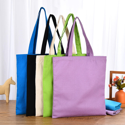 Customizable Printing Solid Color Canvas Cotton Tote Bag Canvas Handbag Shoulder Bag Plain Canvas Shopping Bag