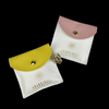 Custom Mini Button Bracelet Jewelry Pouches Envelope Shape Leather Gift Bag for Jewellery Button Bag Packaging