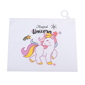 Unicorn Sealed Zipper Plastic Bag Frosted Zipper Thickened Cute Sorting Pvc Bag