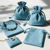 Custom Organic Cotton Canvas Jewelry Pouch Recyclable with Logo Made for Rings Earrings and Bracelets of Any Size