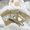 Vintage Wedding Decor Natural Burlap Jute Hessian Silverware Napkin Holders Cutlery Pouch with Custom Logo Embossed Bow Placemat