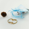 Custom Blue Organza Gift Bag with Ribbon Bow for Cosmetics and Jewelry Packing Drawstring Pouch for Elegant Presentation