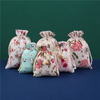 Recyclable Custom Printed Logo Cotton Linen Drawstring Storage Bags Jewelry Gift Packaging Pouch with Clothes Underwear
