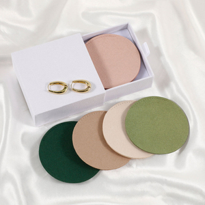 Luxury Microfiber Round Jewelry Bag Necklace Ring Storage Bag Suede Insert Pad Custom Microfiber Jewelry Pouch