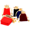 Custom 7*9cm Golden Velvet Drawstring Bags Soft Wedding Candy Gift and Jewelry Pouches for Weddings and Events
