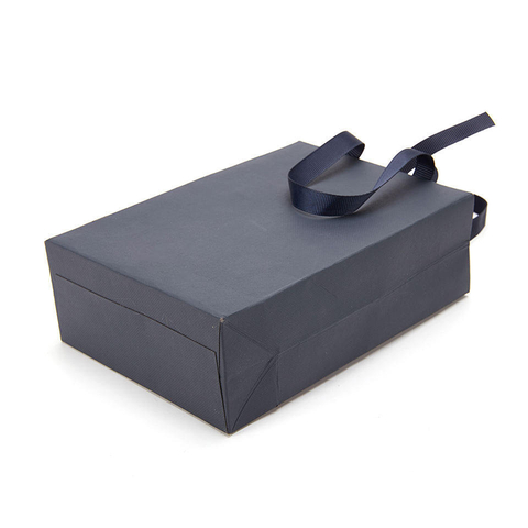 Luxury Kraft Paper Bag with Custom Logo for Jewelry Packaging and Shopping Features Ribbon Handles and Is Food Safe