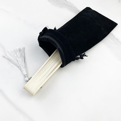 Wholesale Customized logo Satin Bags Lashes Satin Hair Extension Bag with Tassels Tassel Drawstring Velvet Bags