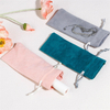 Luxury Soft Rectangular Velvet Drawstring Pouch for Jewelry Customized Recyclable Dust Gift Cosmetic Packaging Bag