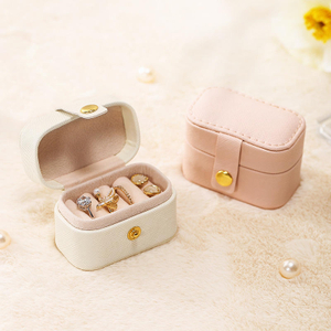 Custom Mini Ring Jewelry Box Button Earring Storage Jewelry Box Portable Luxury Colorful Small Travelling Jewelry Box