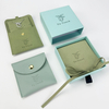 Luxury Microfiber Envelope Necklace Ring Storage Bag With Snap Button Suede Insert Pad Custom Emboss Microfiber Jewelry Pouch