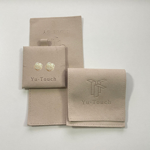 Free Exquisite Sample Custom Leather Jewelry Packaging Microsoft Fiber Jewellery Bag Necklace Jewelry Package Bags
