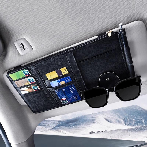 Multifunctional Creative Simple Car Card Holder Document Clip In-Car Glasses Frame Box Multifunctional Car Sun Visor Rectangle