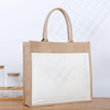Natural Burlap Eco Friendly Wholesale Tote Bags Reusable Jute Shopping Bag