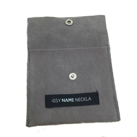 Custom Jewelry Pouch Jewelry Bags Gift Package Flip Cover with Logo Velvet Protection Hot Stamping Recyclable Jelly Accept AZO