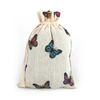 Recyclable Ready-Made Printed Cotton Linen Drawstring Storage Bags for Jewelry Gift Packaging with Customizable Logo