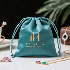 Custom Logo Jewelry Pouch Personalized OEM for Travel Business Gift Storage Bag with Drawstring Anti Tarnish