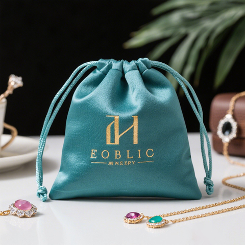 Custom Logo Jewelry Pouch Personalized OEM for Travel Business Gift Storage Bag with Drawstring Anti Tarnish