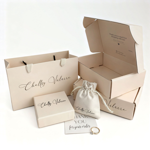 Luxury Custom Logo Printed Paper Bracelet Necklace Jewellery Set Boxes for Gift Ring Display Jewelry Packaging Pouch & Case