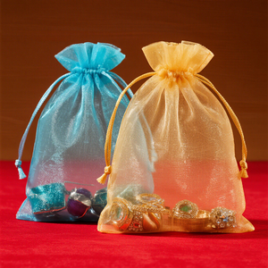 Customizable Small Drawstring Organza Pouch Bag 10x15cm Velvet Satin Jute for Jewelry Candy Cake Party Gifts