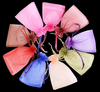 Cheap 7*9cm Royal Blue Organza Gift Drawstring Bag Jewelry Pouch with logo