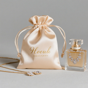 Personalized Satin Jewelry Pouch and Silk Drawstring Bag for Perfume or Jewelry Storage with Custom Logo Option